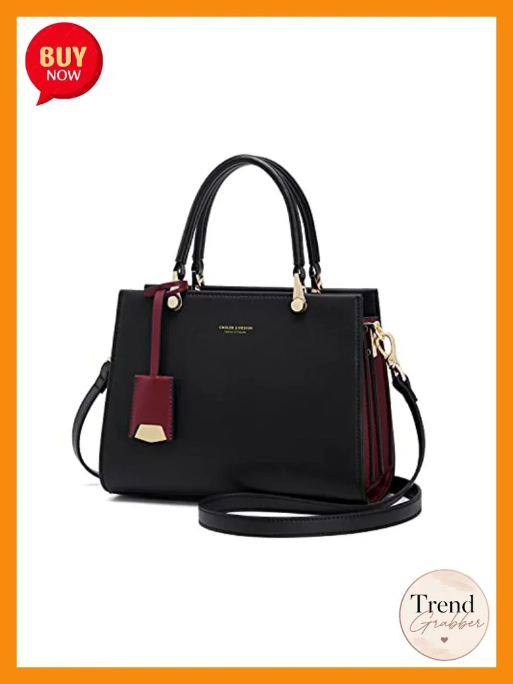 Genuine Leather Satchel Tote Shoulder Bag with Zipper